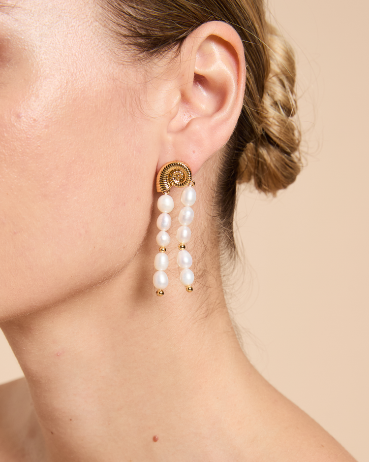 Pearl Drop Shell Earrings