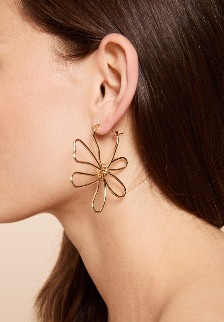 Oversized Abstract Flower Earrings