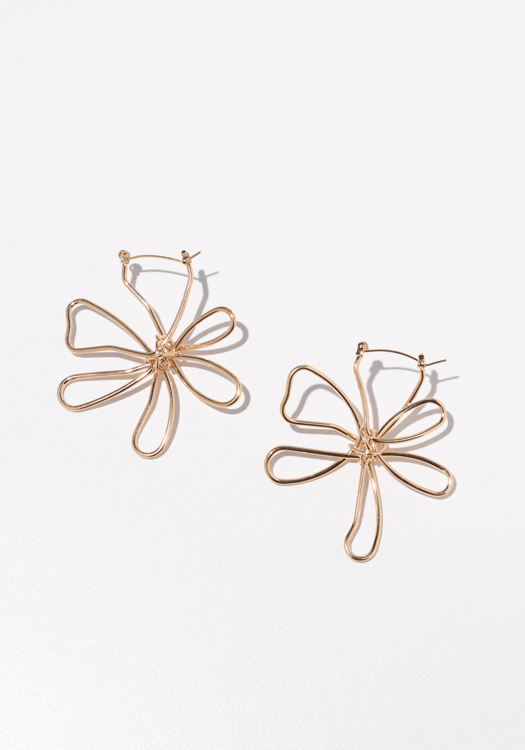 Oversized Abstract Flower Earrings