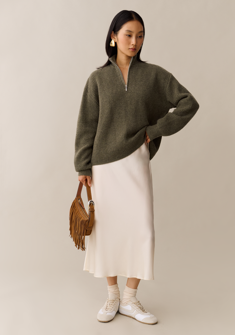 Alaia Silk Midi Skirt