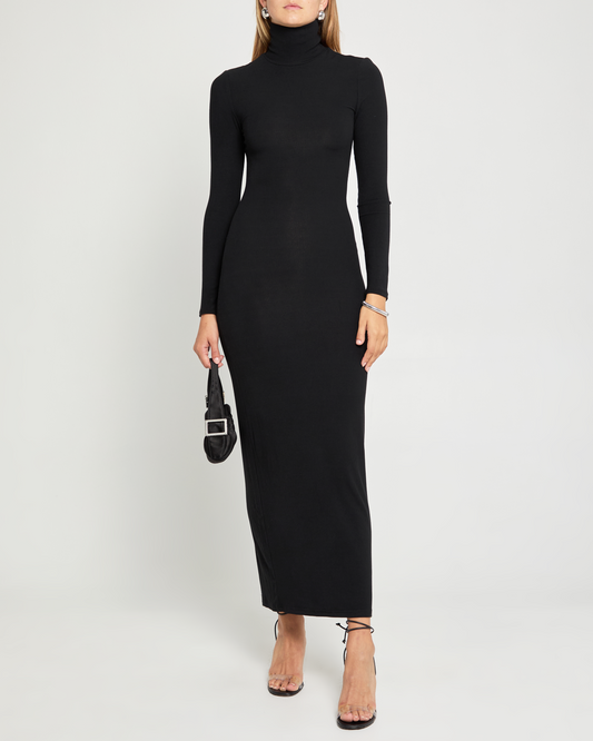 Soft Lounge Turtleneck Long Sleeve Dress