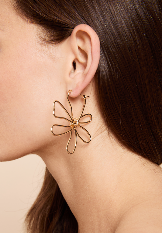 Oversized Abstract Flower Earrings