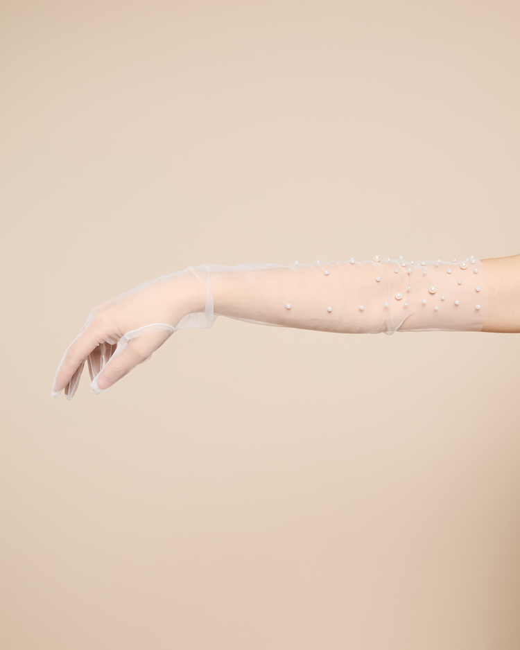 Pearl Long Bridal Gloves