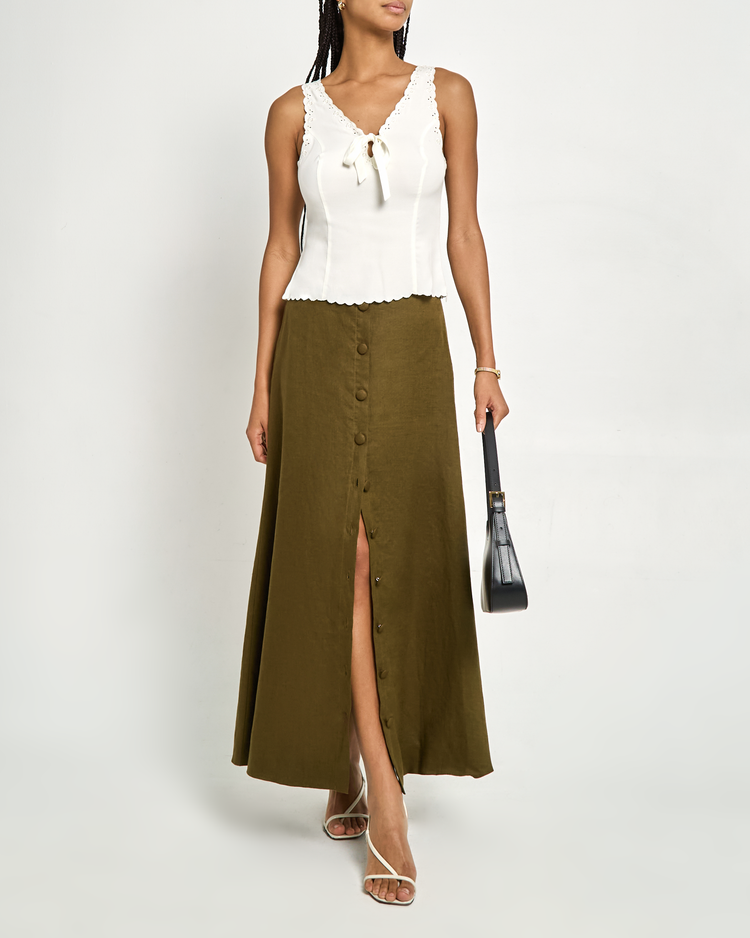 Sibel Linen Maxi Skirt