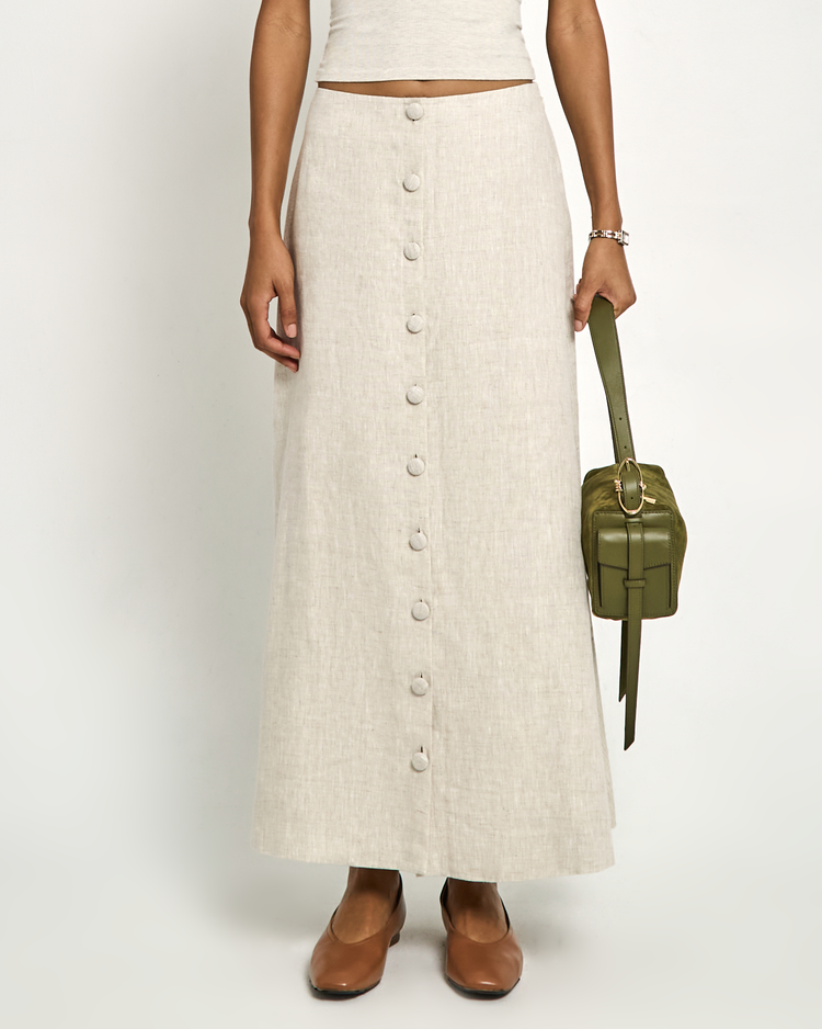 Sibel Linen Maxi Skirt