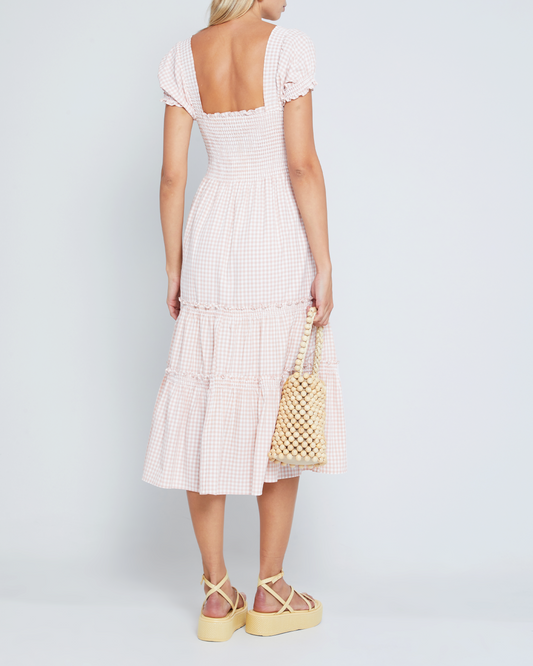 Square Neck Smocked Maxi Dress